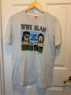 HOMAGE WWE Slam Shawn Michaels vs Diesel Light Gray Graphic Tee